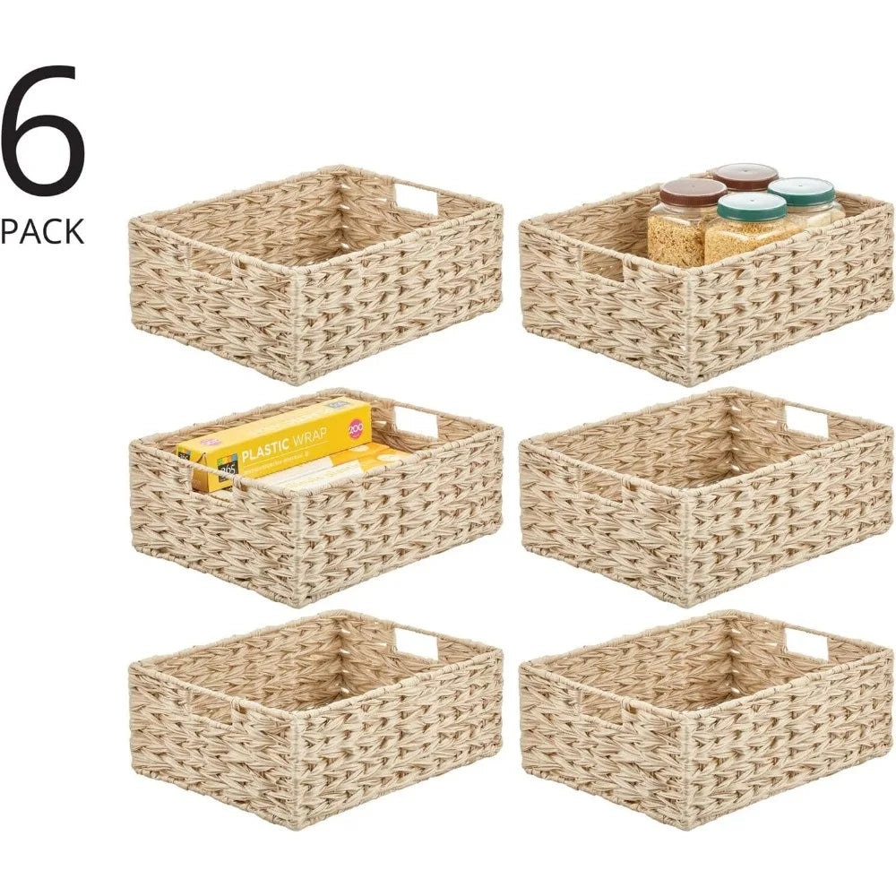 mDesign Storage Baskets Set for Bathroom and Bedroom