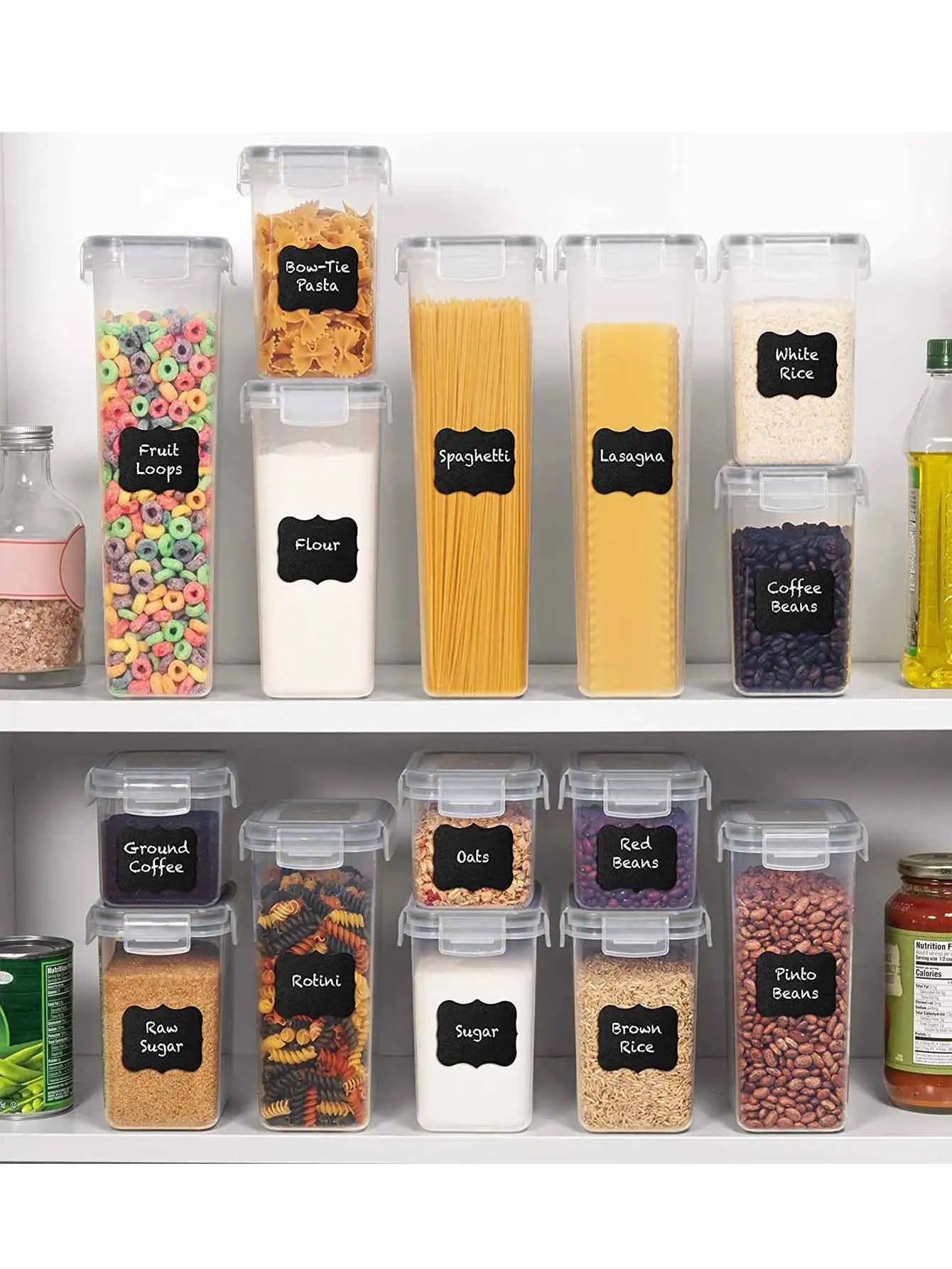 24-Piece Airtight Food Storage Containers With Labels For Spices