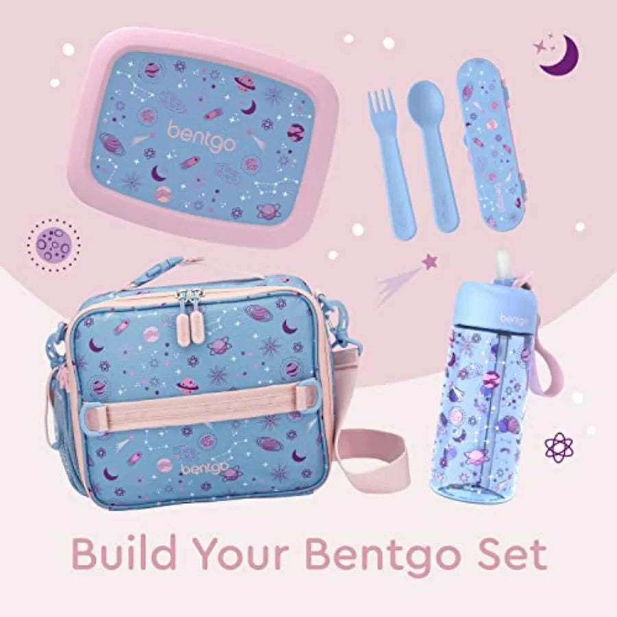 Kids Prints 5-Compartment Bento Lunch Box With Utensils