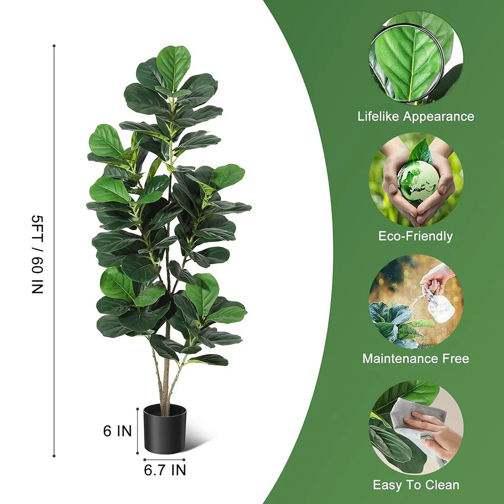 HiMISSCN Fiddle Leaf Fig Tree Artificial For Home Decor