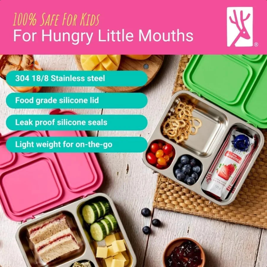 Stainl Steel Bento Box With Silicone Lid Leakproof Toddler Lunch