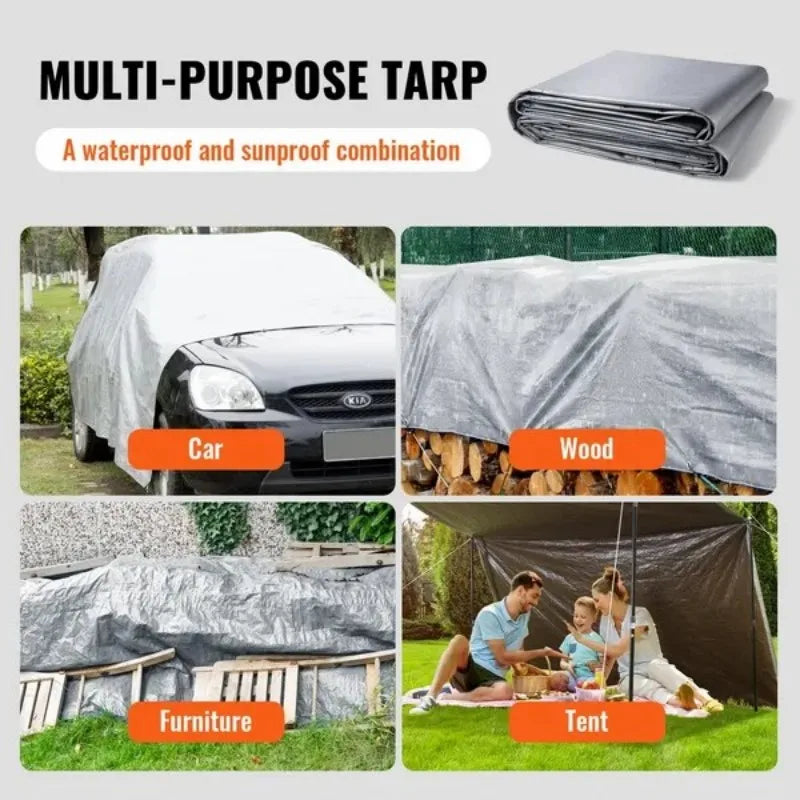 VEVOR Waterproof Tarp 10 Mil Poly Outdoor Tarpaulin For Versatile All Weather Use