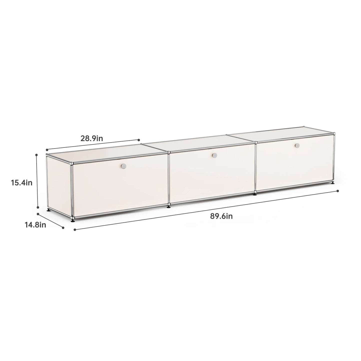 Furgle Modern Stainless Steel TV Stand Cabinet With Storage Drawer