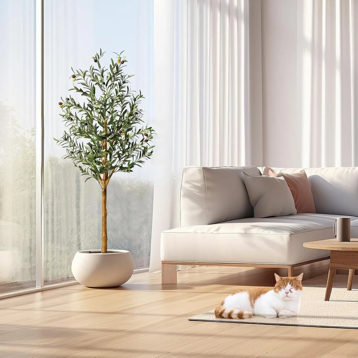 HiMISS Artificial Olive Tree In Pot Realistic Indoor Plant Decor