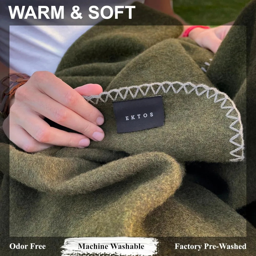 100% Virgin Wool Blanket for Camping and Home Use Premium Quality