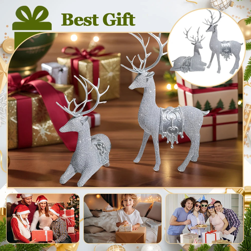 Hign Concerned Beaded Deer Figurines Christmas Reindeer