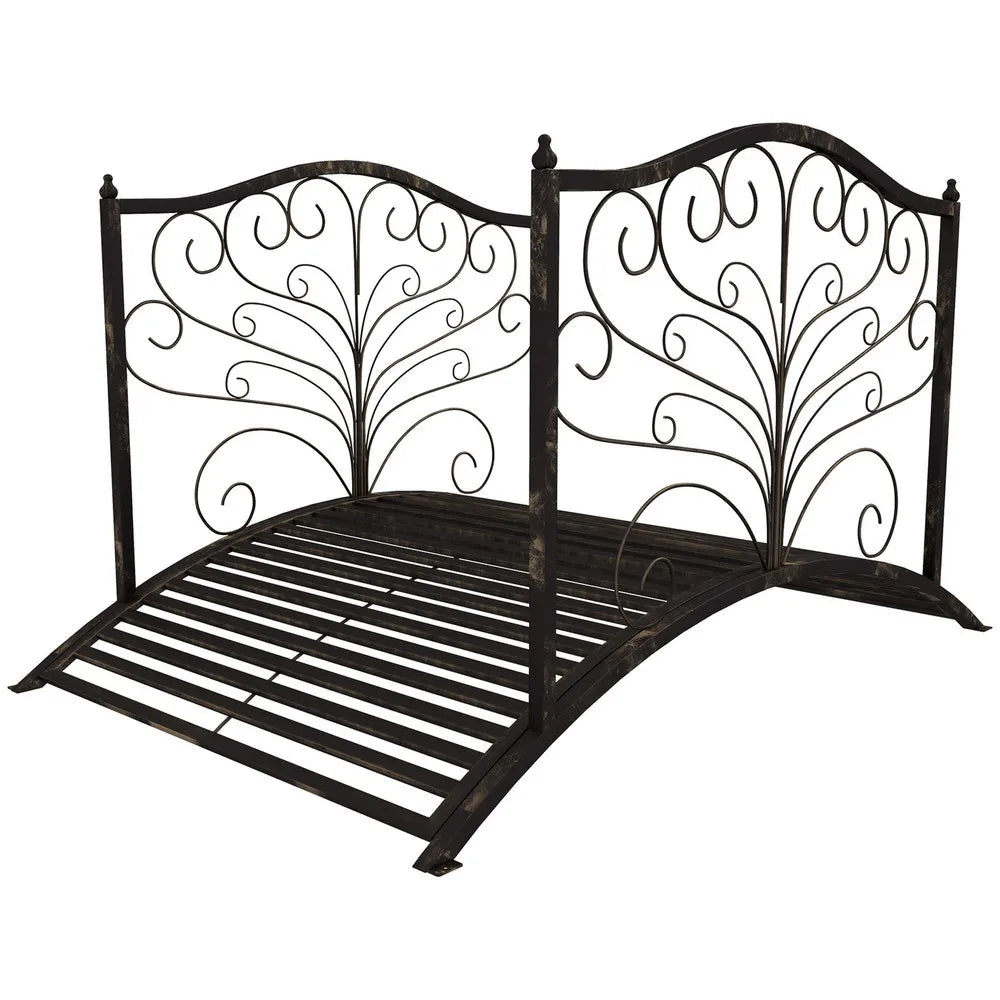 Hign-concerned Curved Outdoor Metal Decorative Garden Bridge
