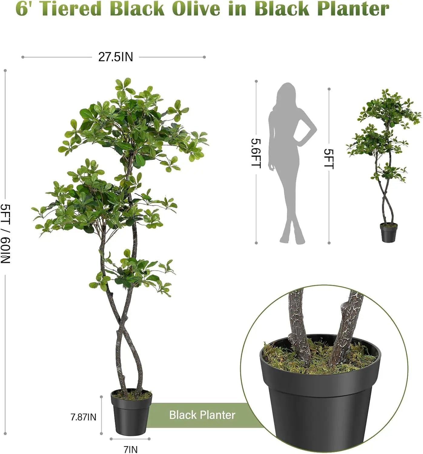 HiMISSCN Artificial Indoor Tree With 100 LED Lights