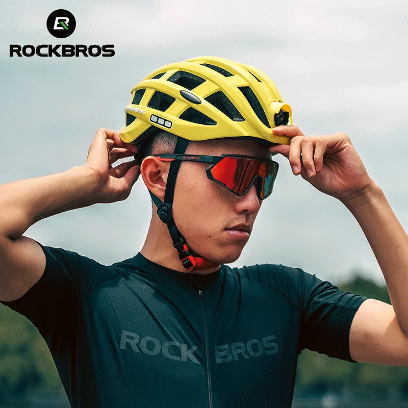 ROCKBROS Cycling Light Helmet USB Rechargeable LED
