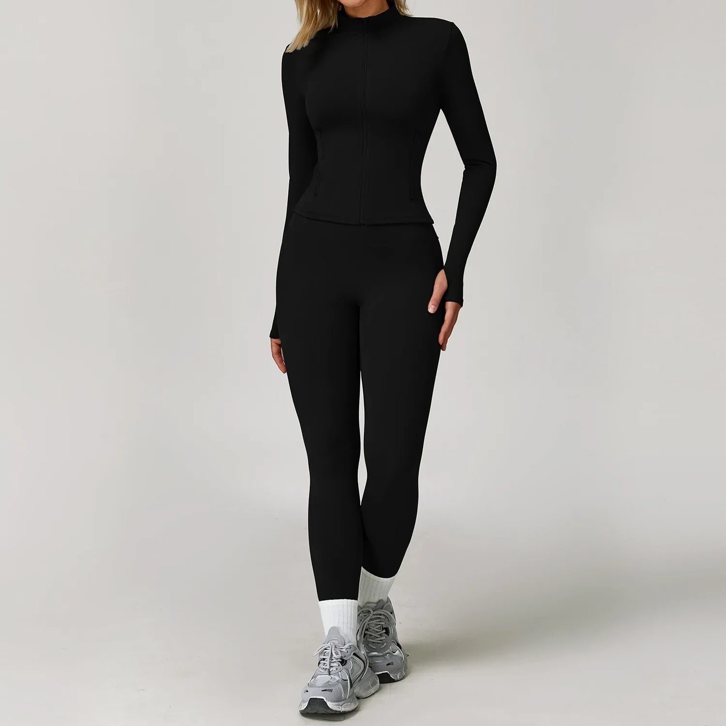 NONECN Womens Yoga Set 2 Piece Sportswear With High Waist Leggings