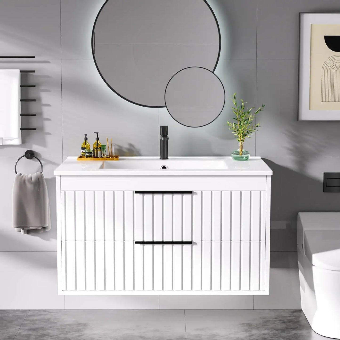 Guangbai Modern Floating Bathroom Vanity With Sink