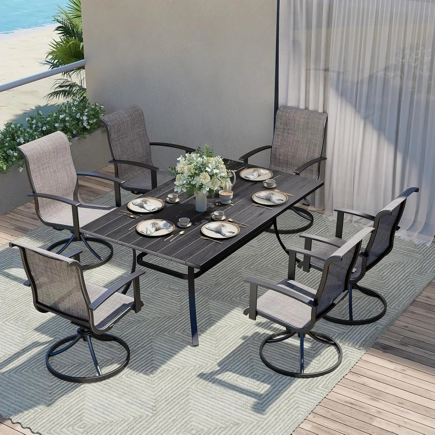 Grand Patio Outdoor Swivel Dining Chairs Set of 2