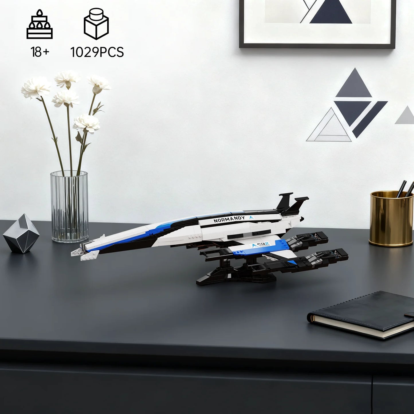 Normandy SR2 Spaceship Building Blocks Set Desktop Ornament