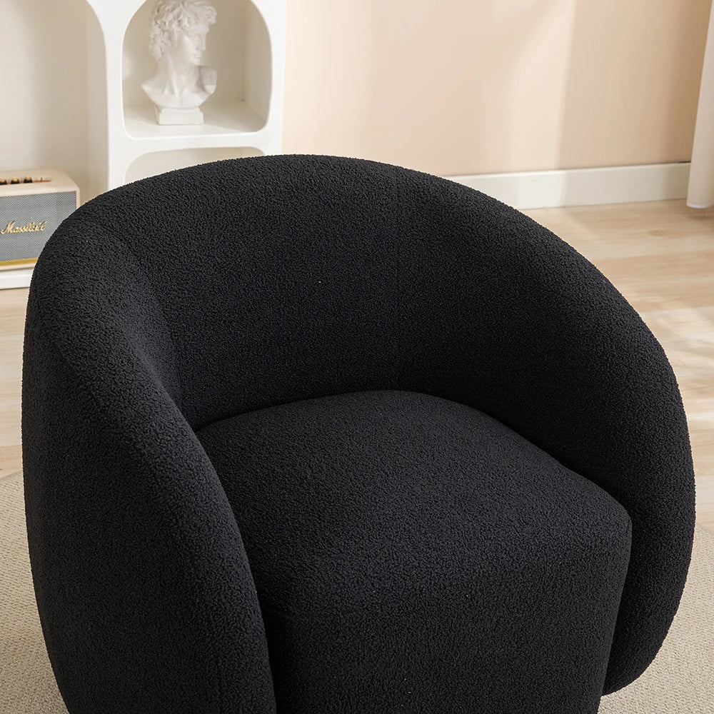 SEYNAR Velvet 360 Degree Swivel Accent Armchair Upholstered Round Barrel