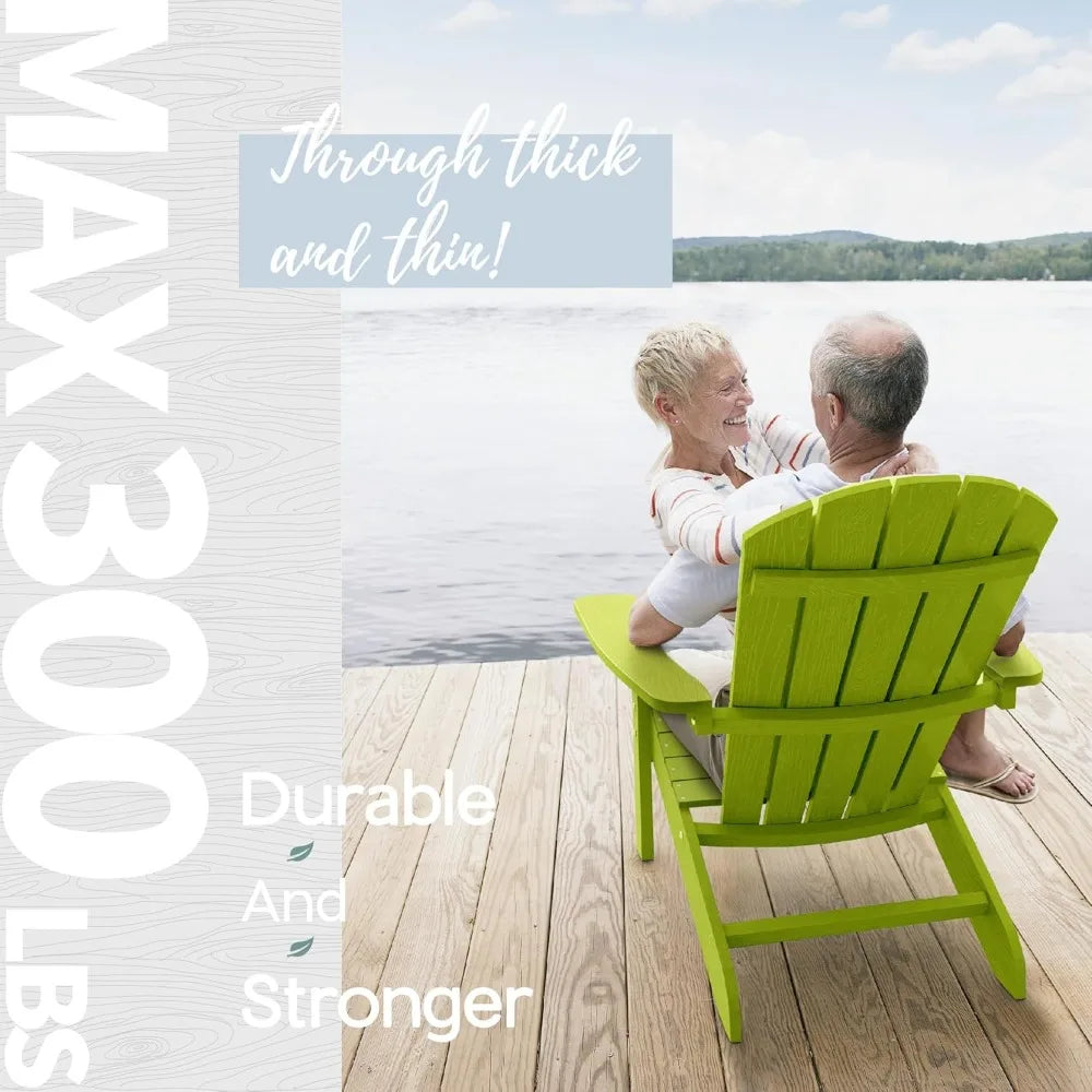 HUANZHUANG Adirondack Chairs 2 Pack Plastic Outdoor Chairs