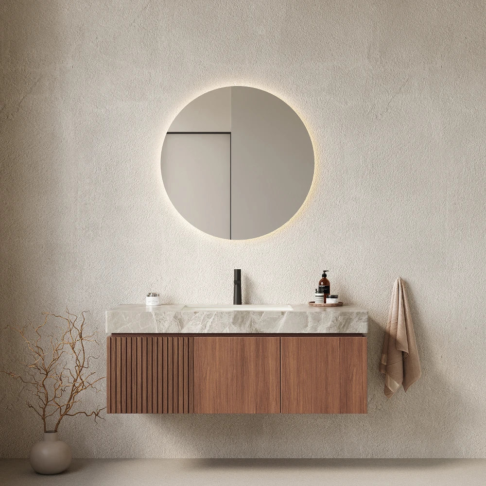 LWO Bathroom Vanity With Sink Wall Mounted Plywood Cabinet