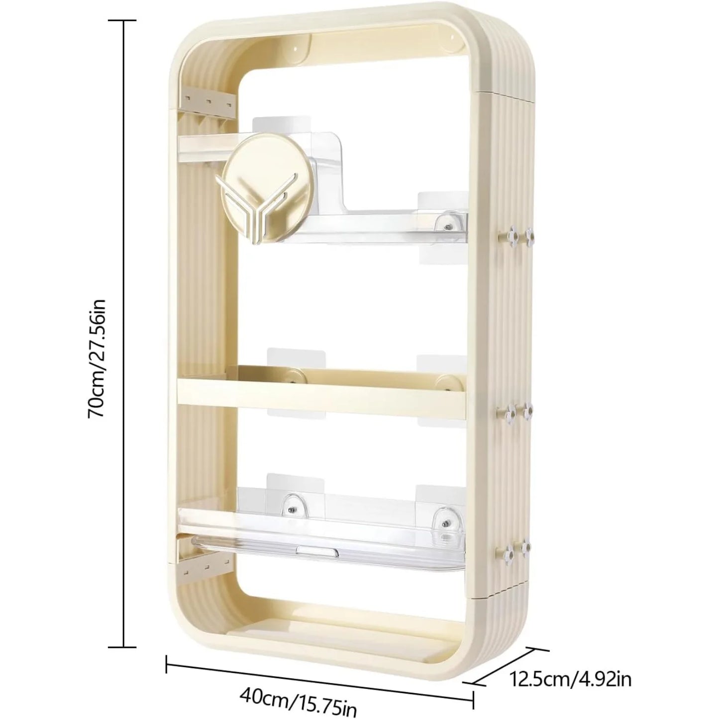 Hign-concerned Wall Mounted Makeup Organizer Four Tier Shelf