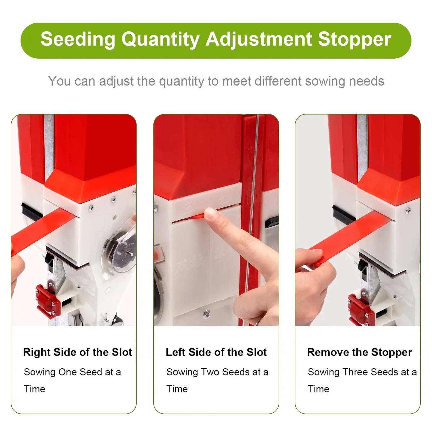 Twin-Hose Seed Drill Fertilizer Spreader Manual 3-Seed For Orchard Greenhouse