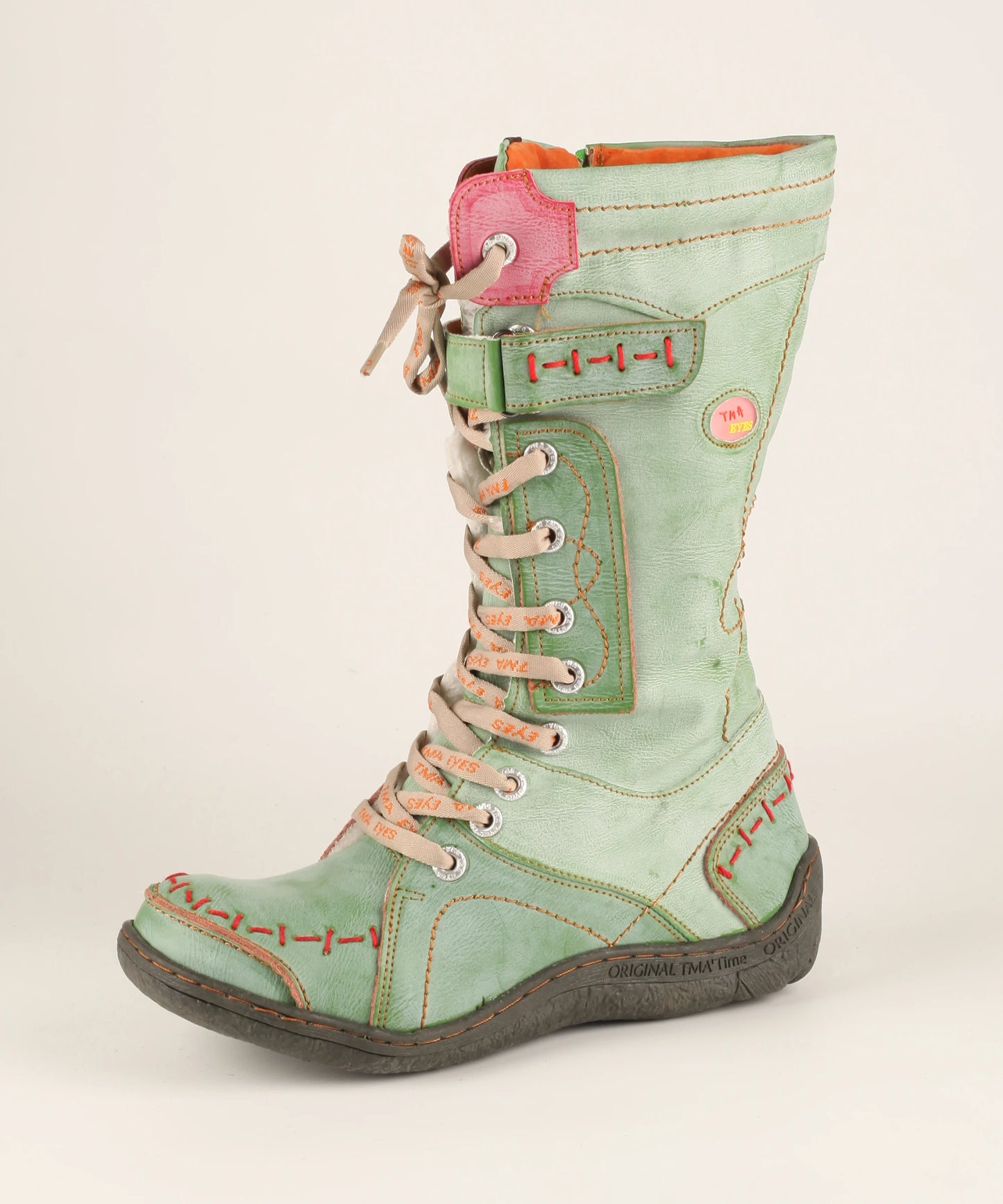 TMA EYES Warm Leather Boots For Women Hand Stitching