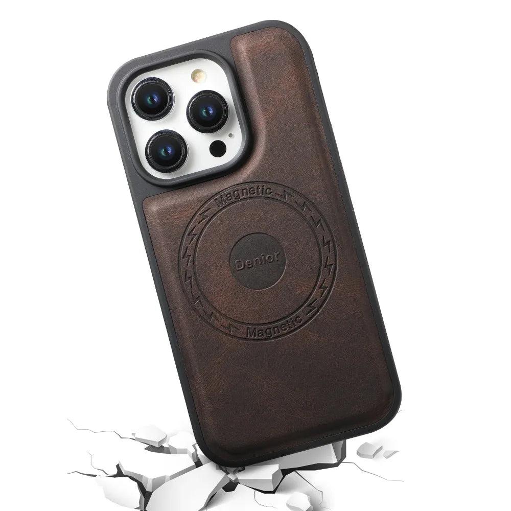 LICOERS Magnetic Leather MagSafe Case For iPhone 16 Pro Max