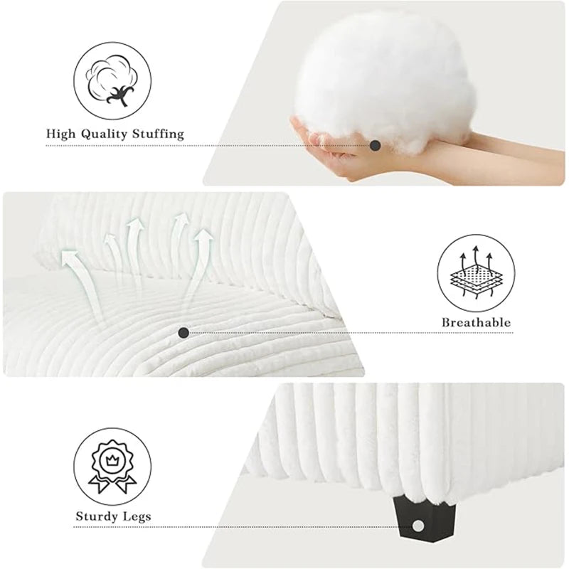 Sdorens Plush Fabric Sectional Sofa U Shaped Couch Set