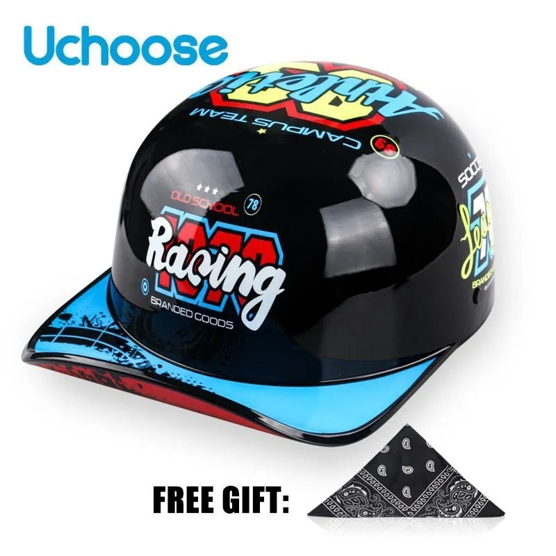 UCHOOSE Unisex Half Helmet Motorcycle Open Face Vintage