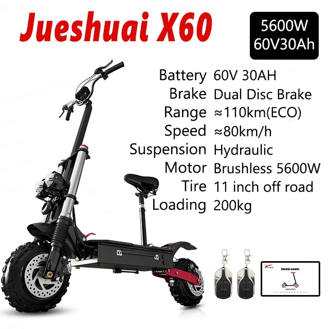 Jueshuai Outdoor Electric Scooter 48V-72V 1000W-6000W Off-Road Foldable