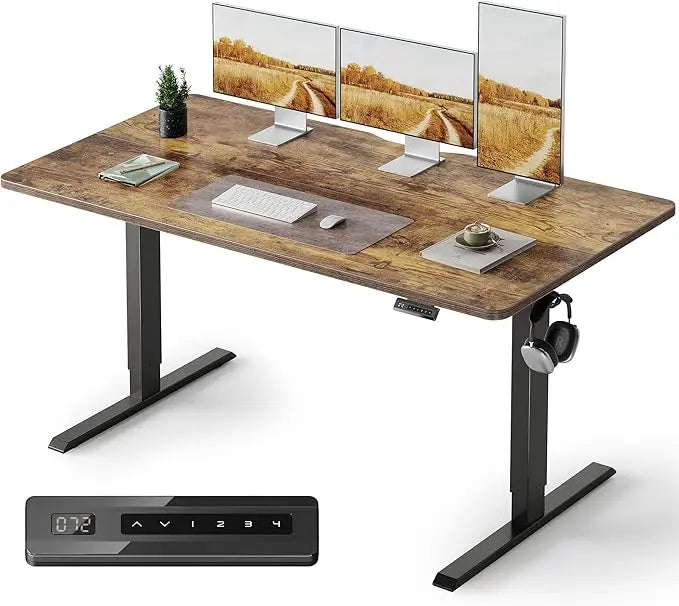 ZHUXIANG Electric Height Adjustable Standing Desk Sit Stand Table