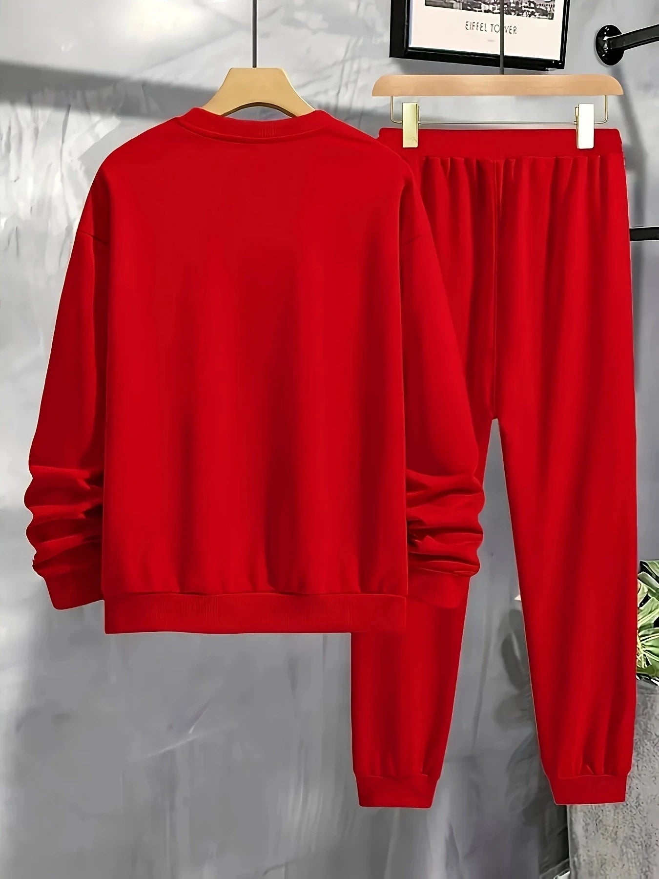 NONECN Mens Sports Set Round Neck Longsleeve Top And Pants