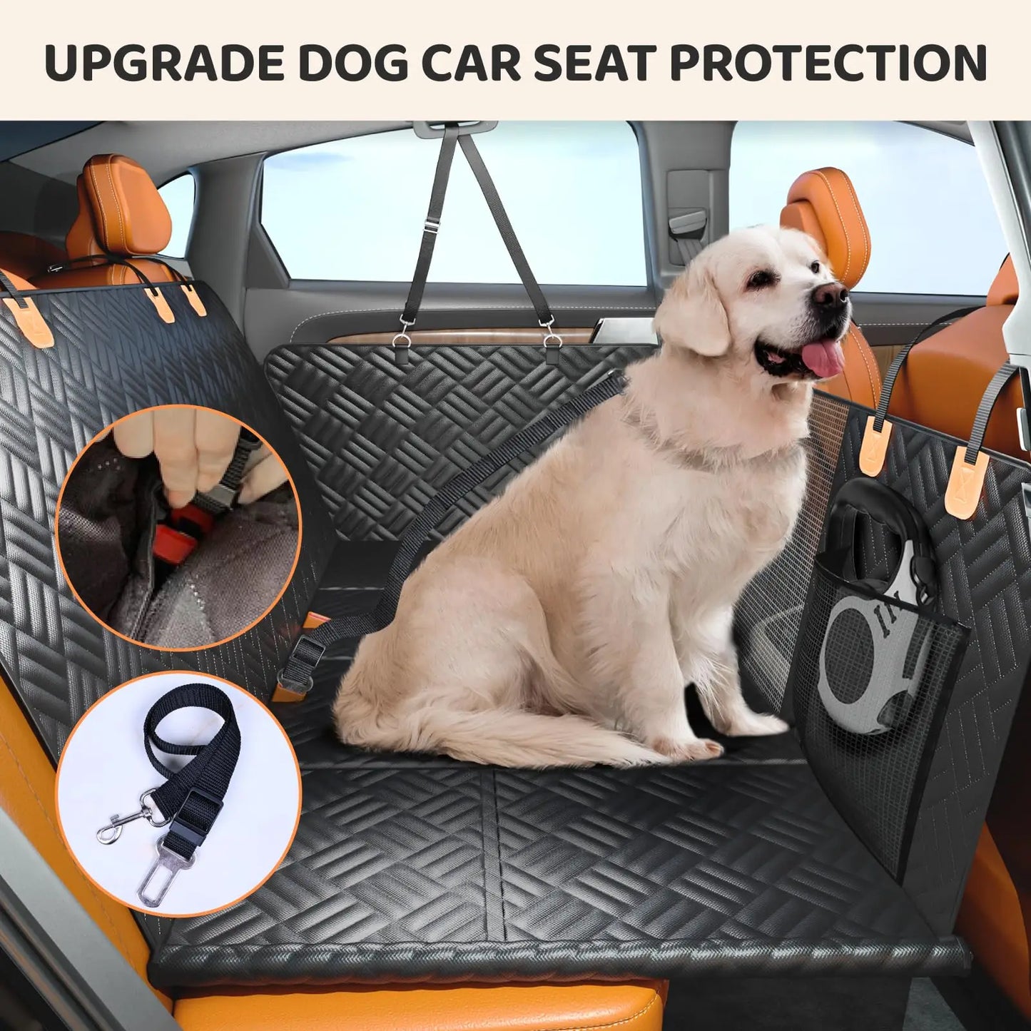 NONECN Dog Car Seat Cover Back Seat Extender, Heavy-Duty Hammock