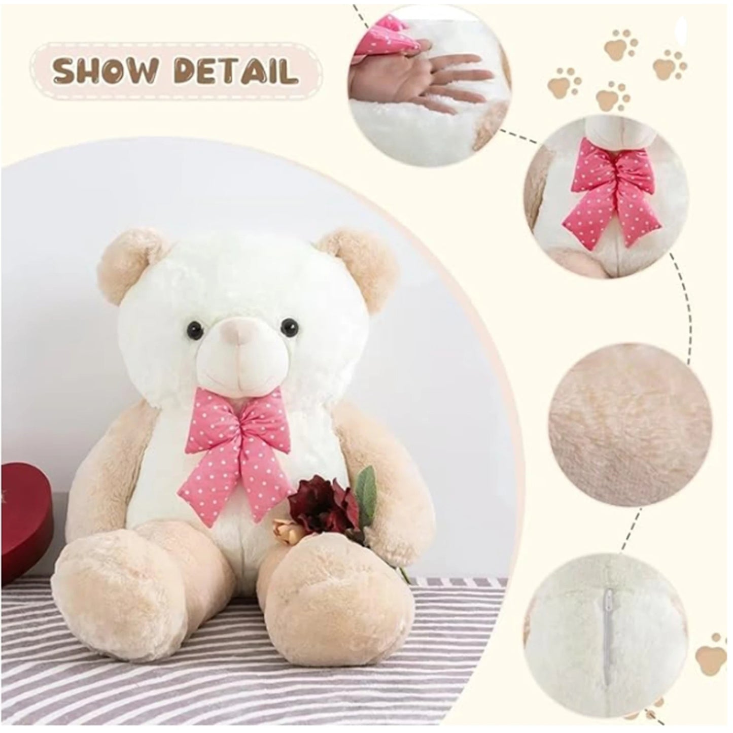 Giant Plush Teddy Bear Jumbo Stuffed Toy for Holidays and Gifts