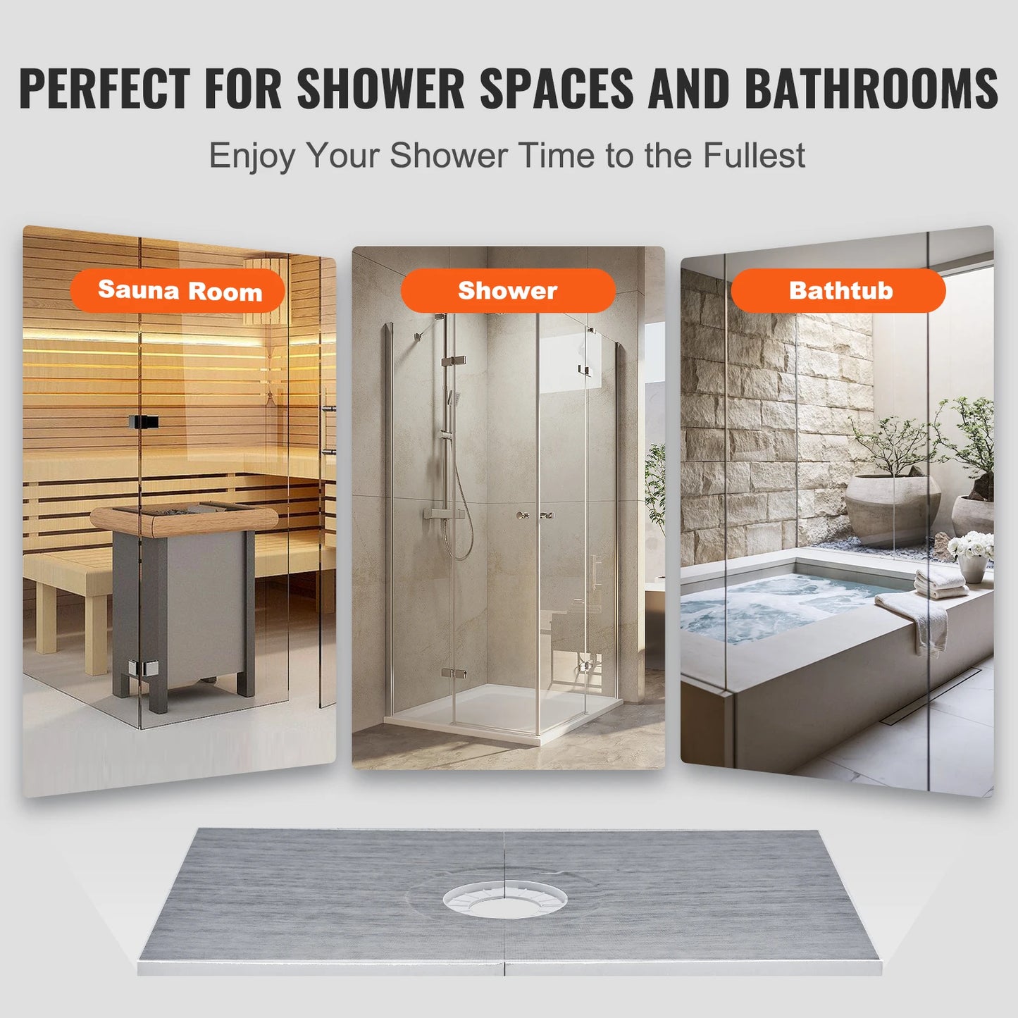 SucceBuy Lightweight EPS Shower Curb Kit And Shower Pan Kit