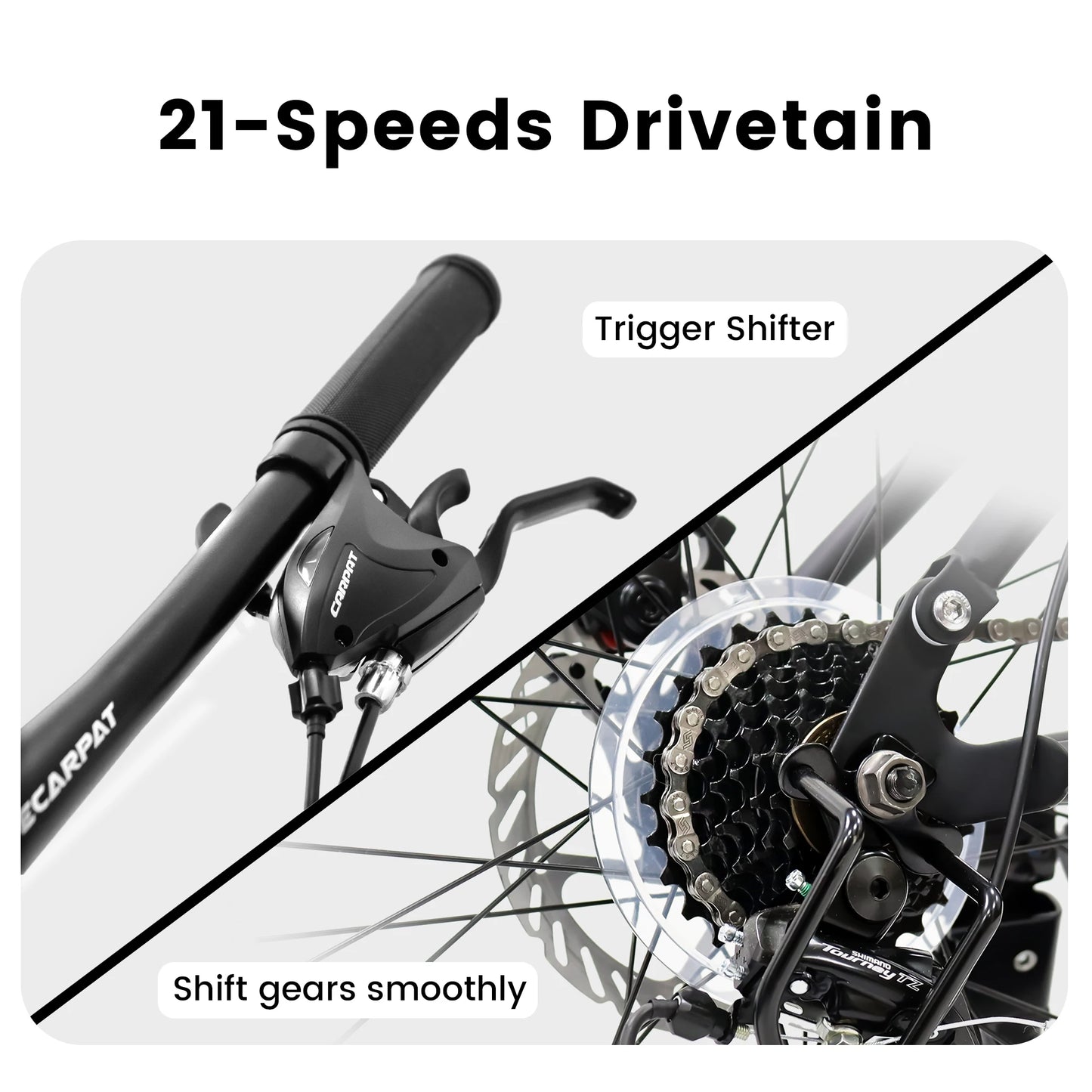Ecarpat Dual Full Suspension Mountain Bike 21-Speed Disc Brakes