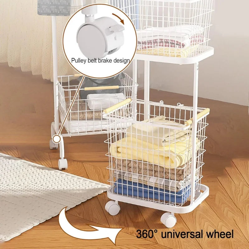 TYZDLSM 2 Tier Laundry Hamper With 360 Degree Swivel Wheels