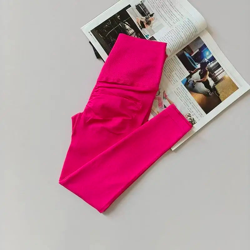 Seamless High Waist Yoga Pants for Running and Gym