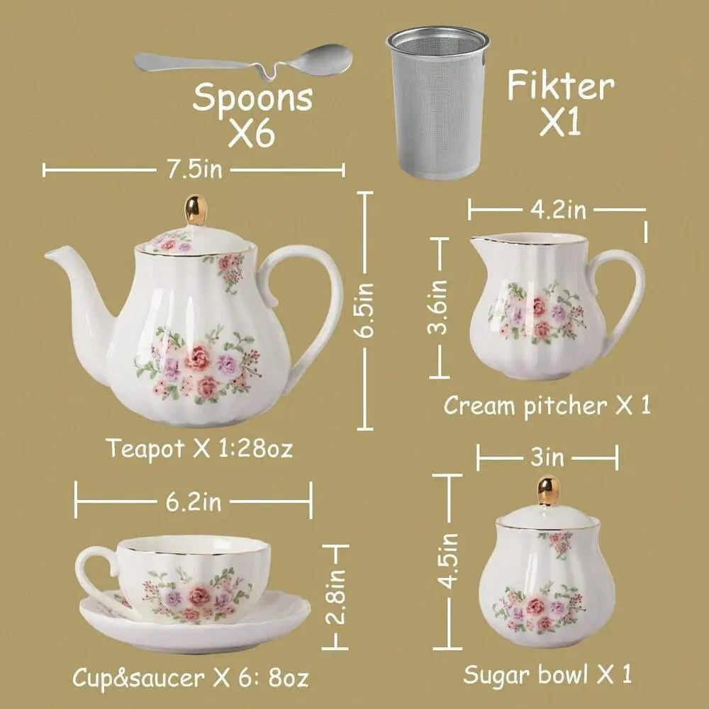 XMSJ Tea Sets British Royal Series Elegant Service For Six
