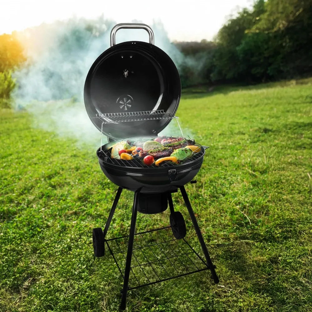 Grill Boss Charcoal Kettle Grill Portable Cooking Area