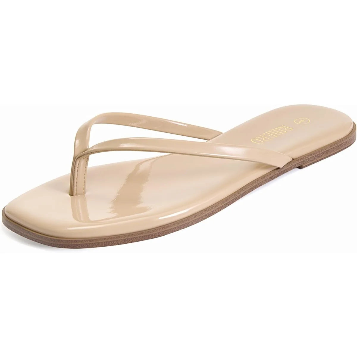 Womens Leather Thong Sandals Square Toe Slip On Beach Dressy