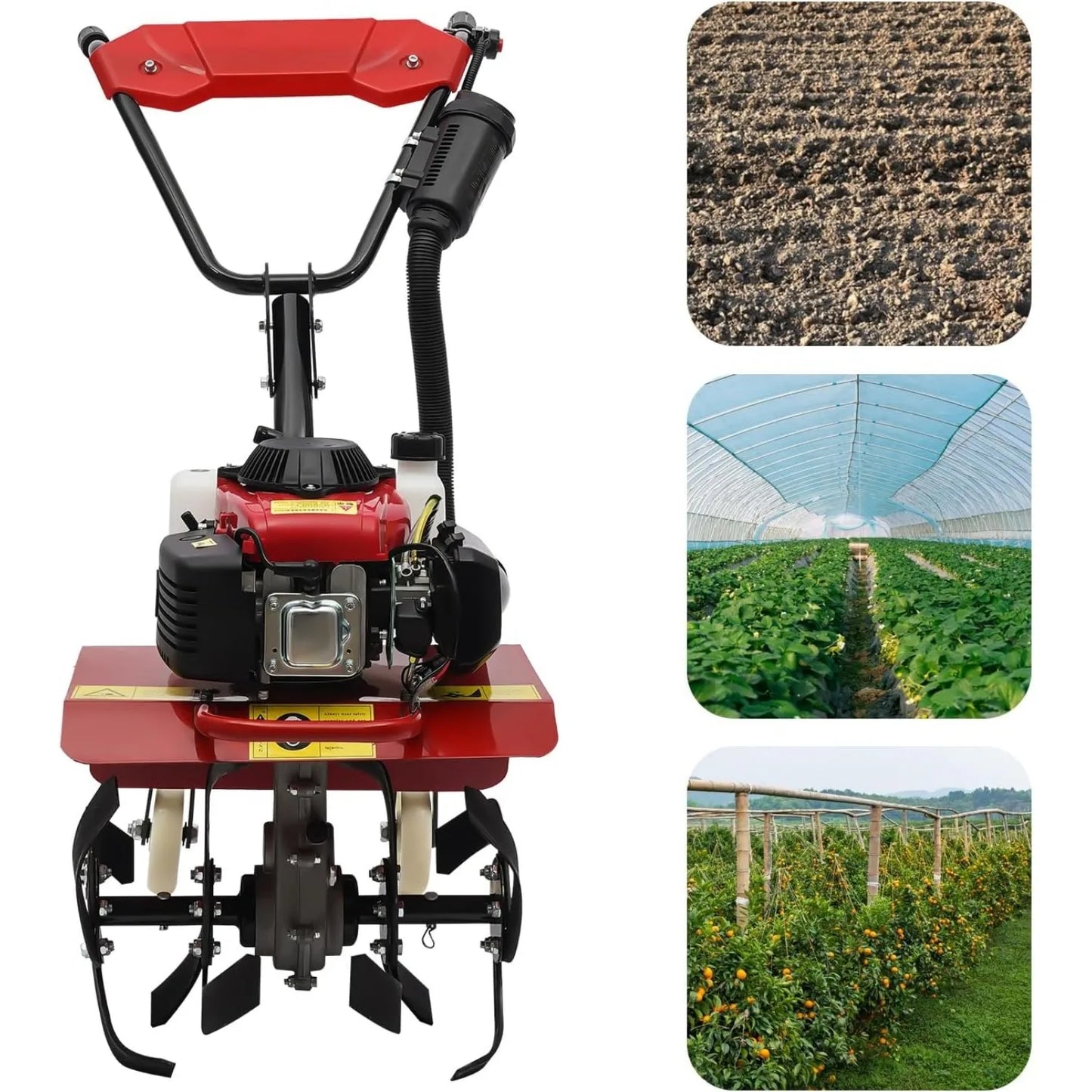 CNCEST Front Tine Tiller Gasoline Engine For Garden Lawn Soil Cultivation Weed Digging