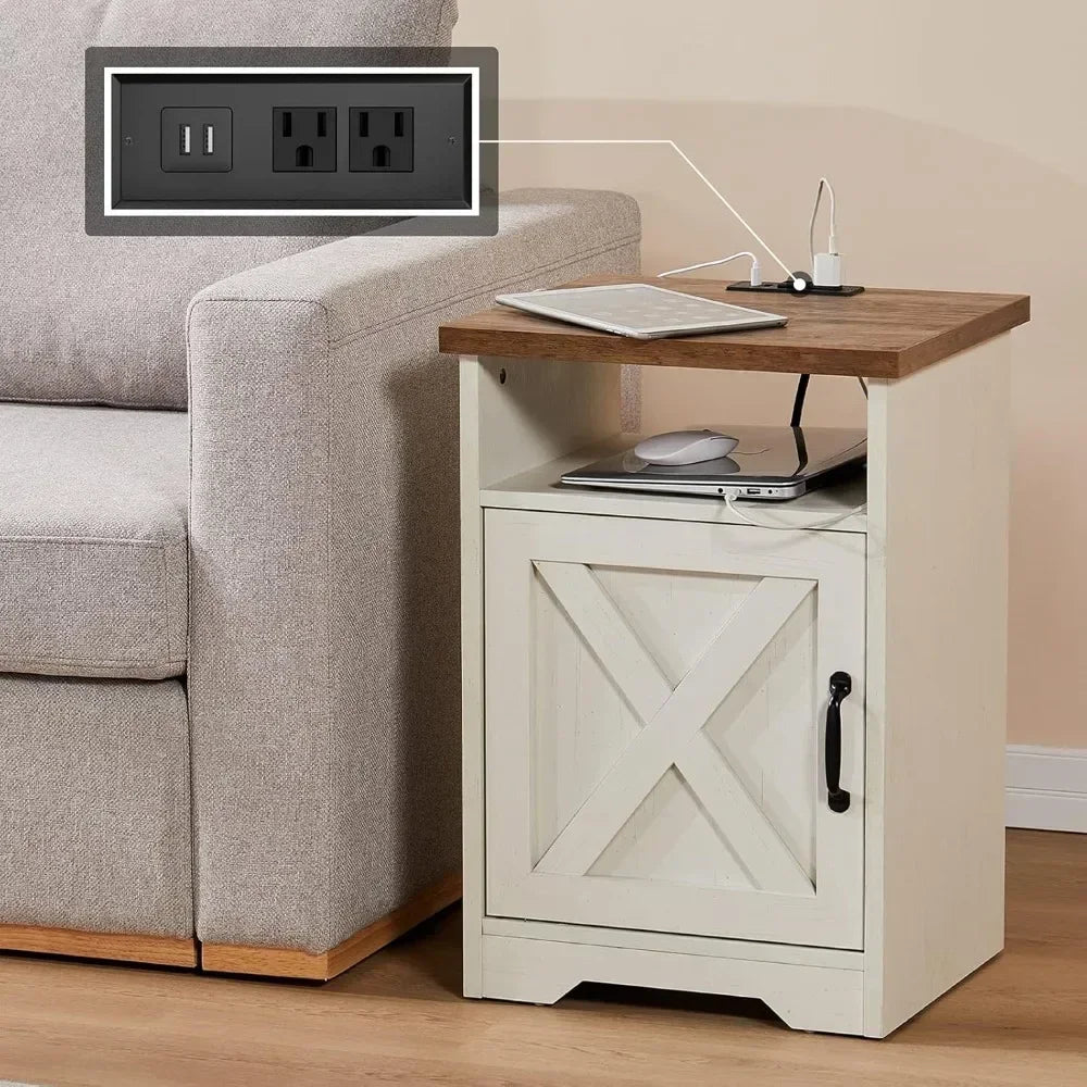 Farmhouse Style 3 Piece Living Room Set With USB Ports