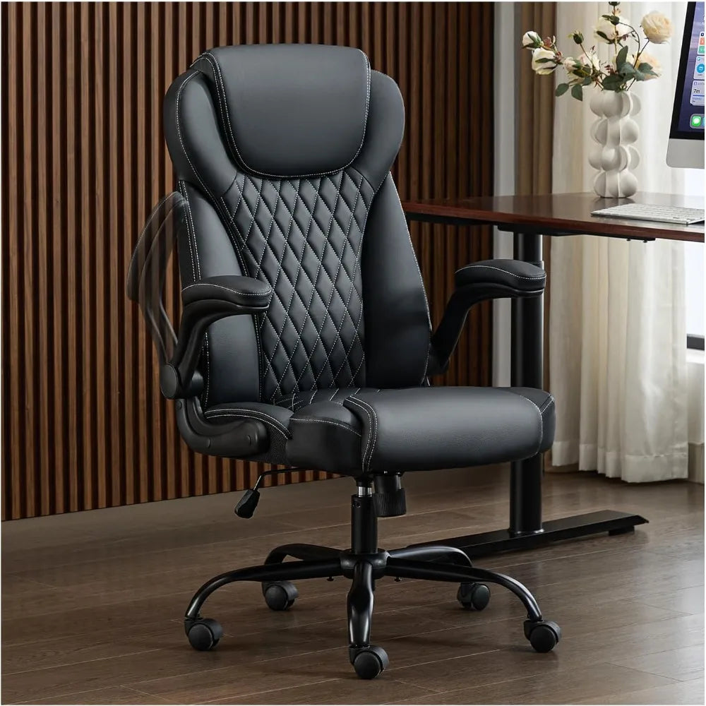 Huanzhuang Leather Ergonomic Office Chair Desk Chair