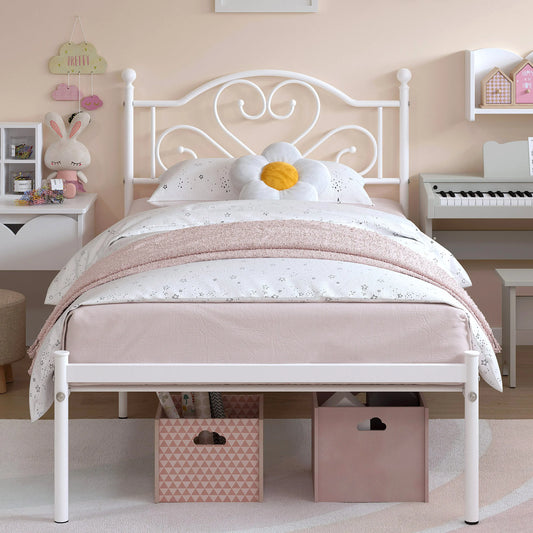 Merronix Heavy Duty Metal Platform Bed Frame With Headboard