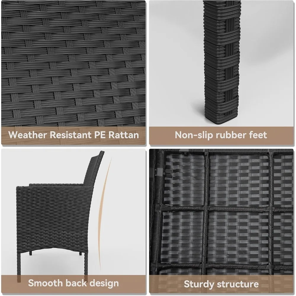 Garden Furniture Set 4 Piece Outdoor Wicker Rattan Lounge