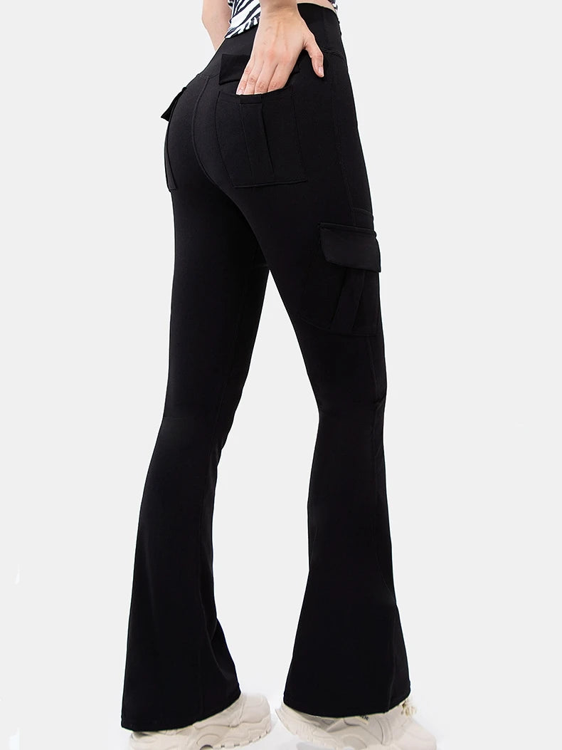 High Waisted Yoga Leggings Butt Lifting Wide Leg Tummy Control