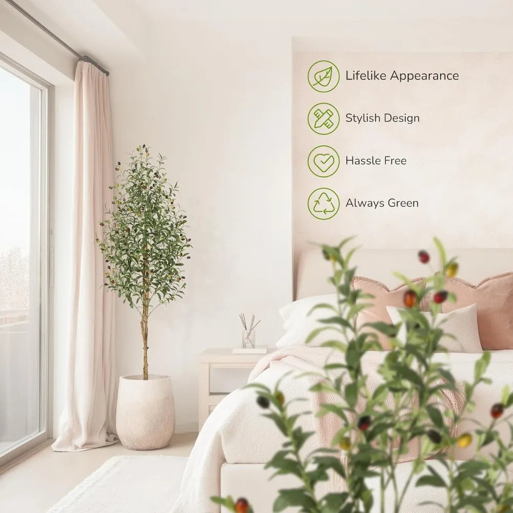 Guangdong Two Piece Artificial Olive Tree Realistic Decor