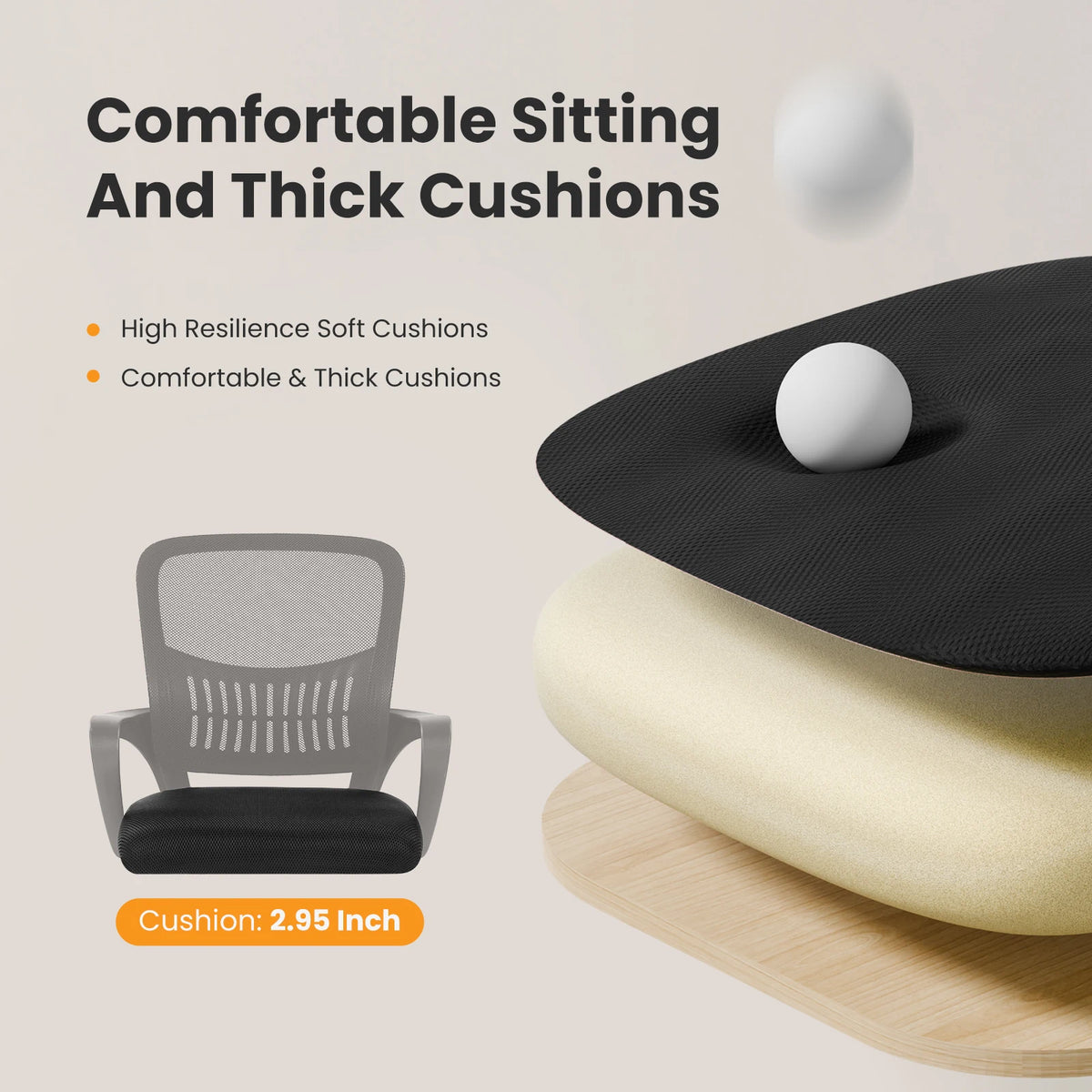 MCQ Ergonomic Mid Back Office Desk Chair With Fixed Armrests