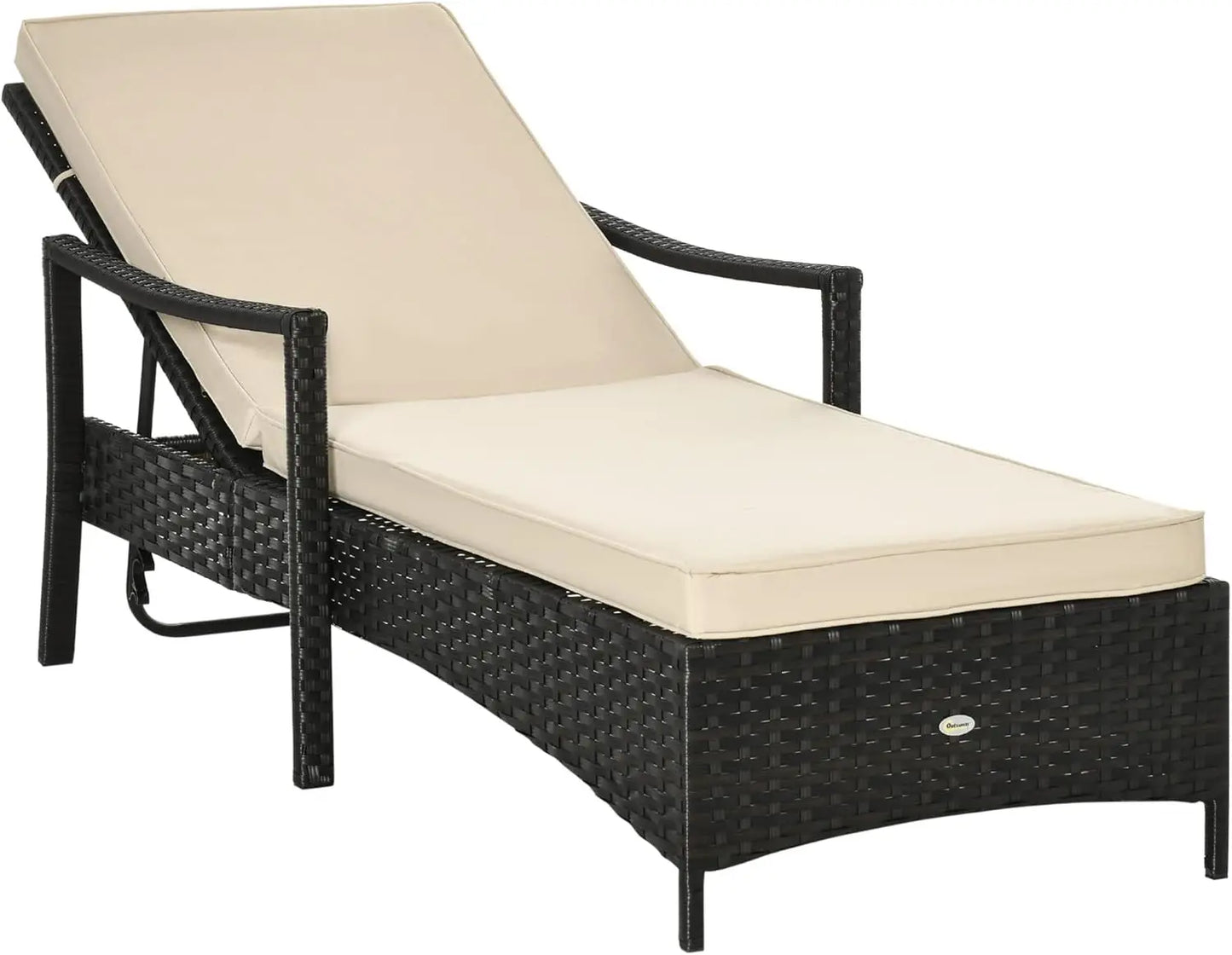 Huanzhuang Wicker Chaise Lounge Chair 4 Position Backrest