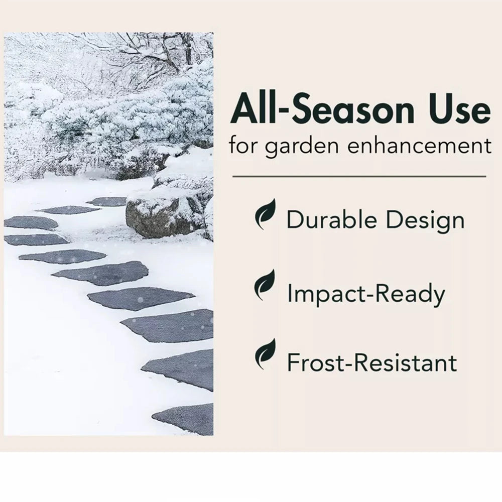 Four Pack Rubber Rock Garden Stepping Stones for Outdoor Walkway