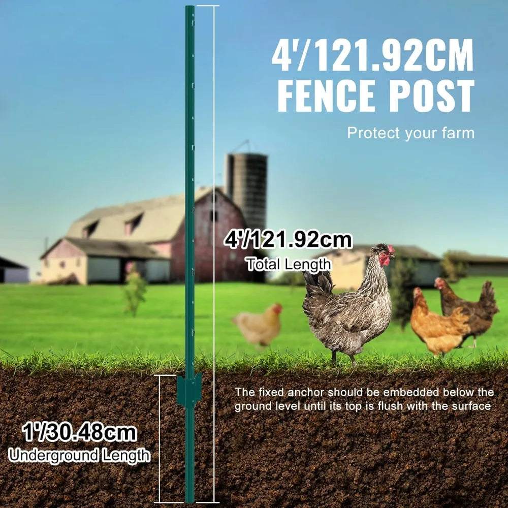 U-Channel Metal Fence Posts With Zip Ties And Clips