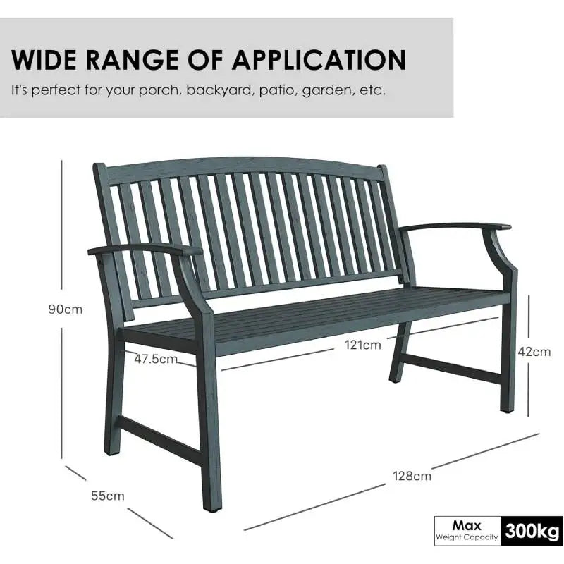 Grand Patio Farmhouse Outdoor Bench With Aluminum Backrest